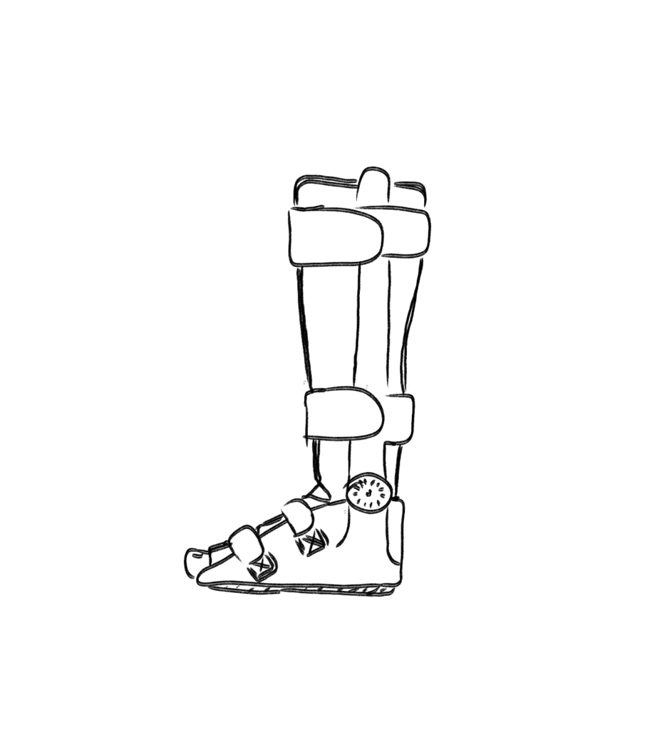 dibujo de brace articulado de tobillo